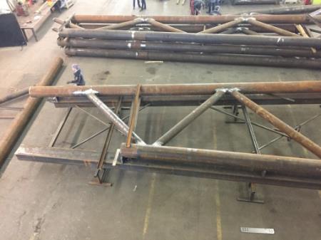 Priprava nosilne konstrukcije kolesarske brvi v proizvodnih objektih 1